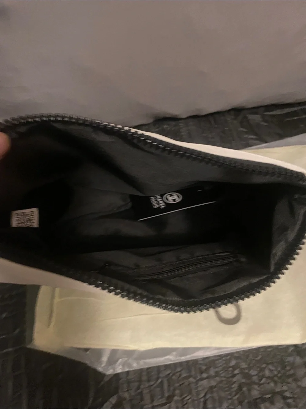 GWP White and Black Logo Zip Pouch